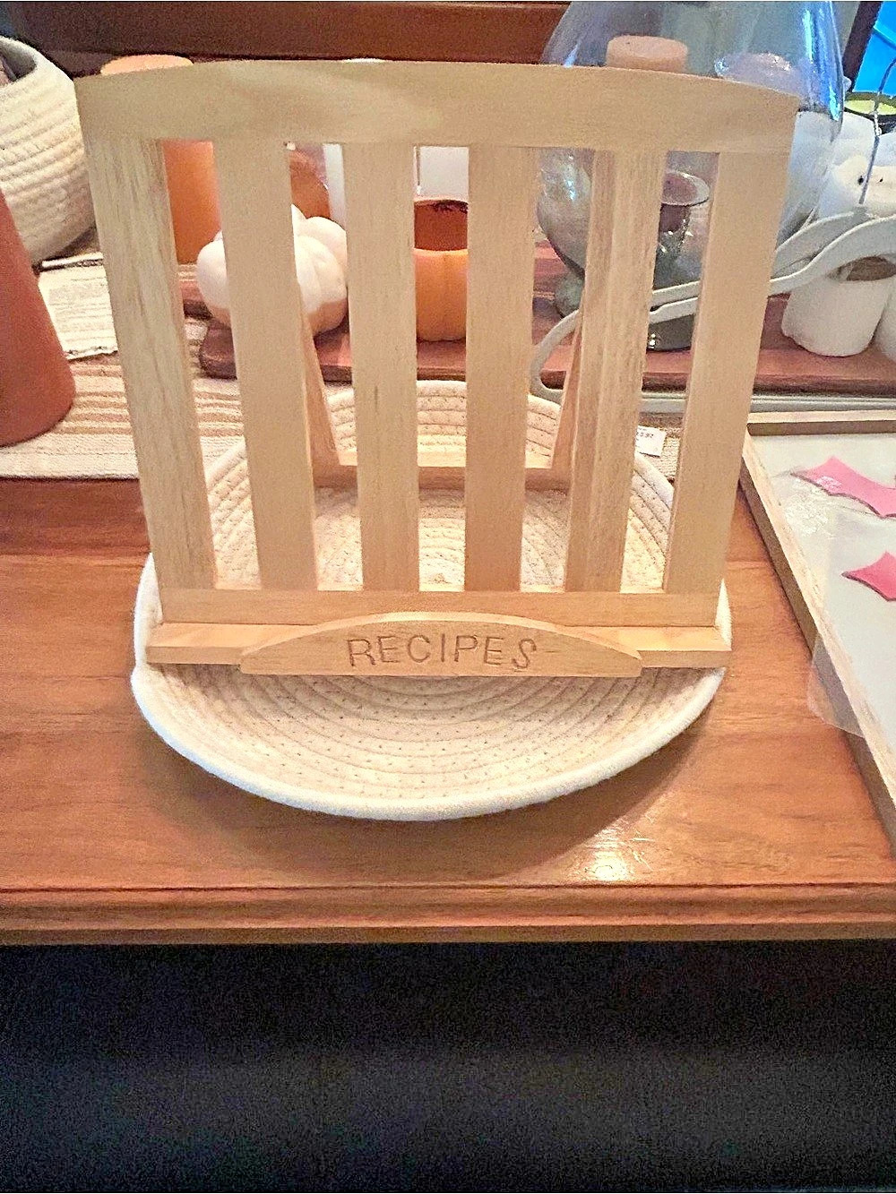 Wooden Cookbook Holder with Cookbook